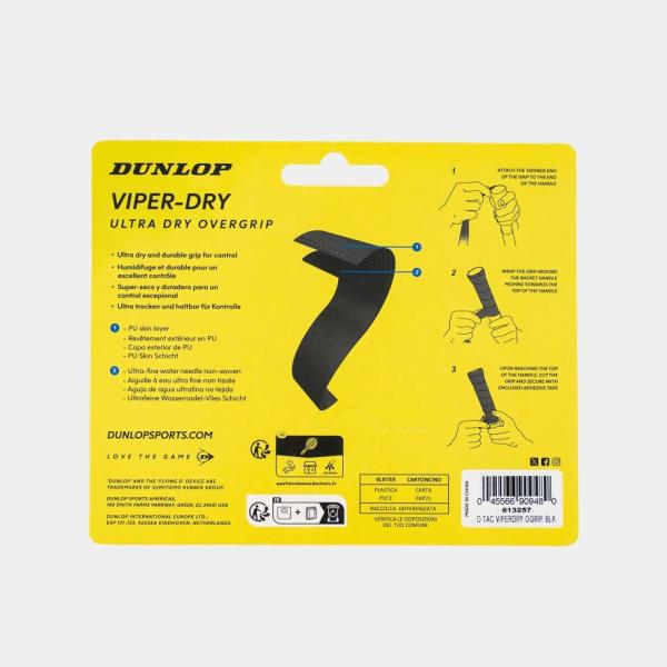 Dunlop Viper Dry Overgrip schwarz 3er